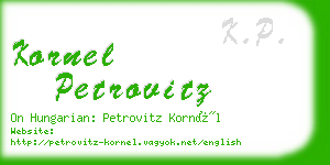 kornel petrovitz business card